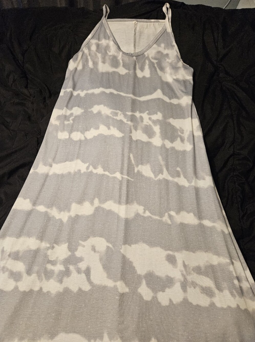 Boutique Gray & White Tie-Dye Maxi Dress